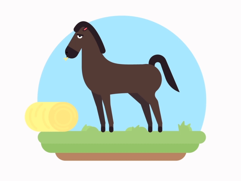 A Horse 2d animation design farm flat gif horse illustration ride stable summer