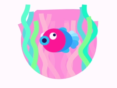 Underwater Life 2d animation design fish flat fun gif illustration sea sealife underwater