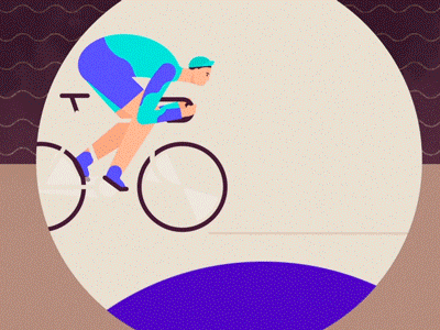 Friday Looping animatedgif animation bicycle cyclist gif illustration loop ride