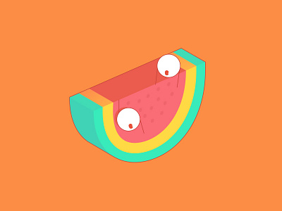 Hang on Harry Boy! art character design eyes food illustration robot smile watermelon