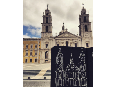 Central Portugal black paper sketchbook white ink
