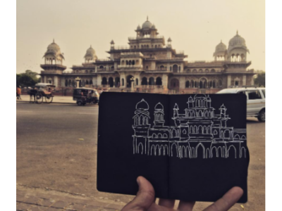 Palaces too grand for Sketchbooks 2d gel pen illustration india ink sketchbook
