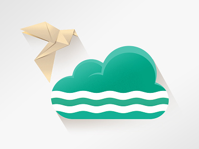 AlsterCloud Welcome Screen Illustration alster bird cloud green hamburg origami paper river water wave