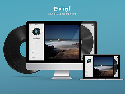 eVinyl - Online Record Store app crowdsourcing gui online player record store vintage vinyl
