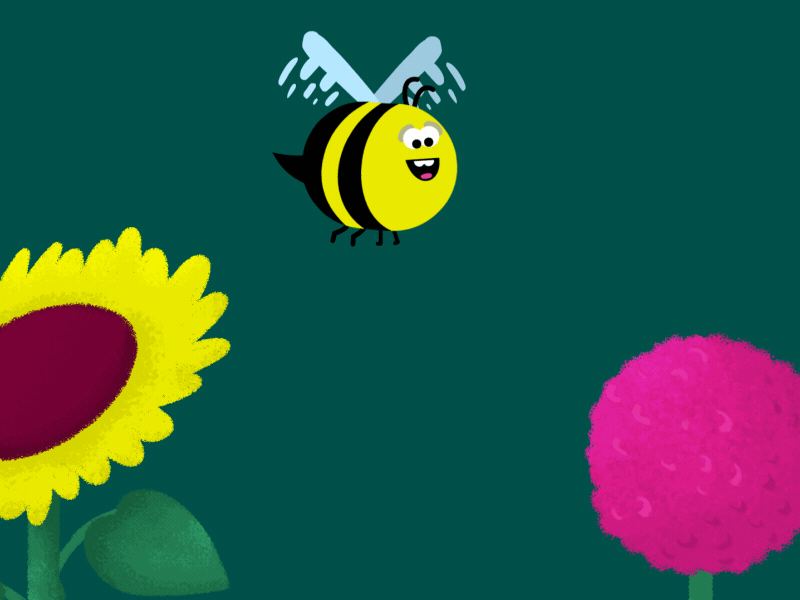 Bee Gif bee bouncing buzz cartoon flowers flying loop wing flap