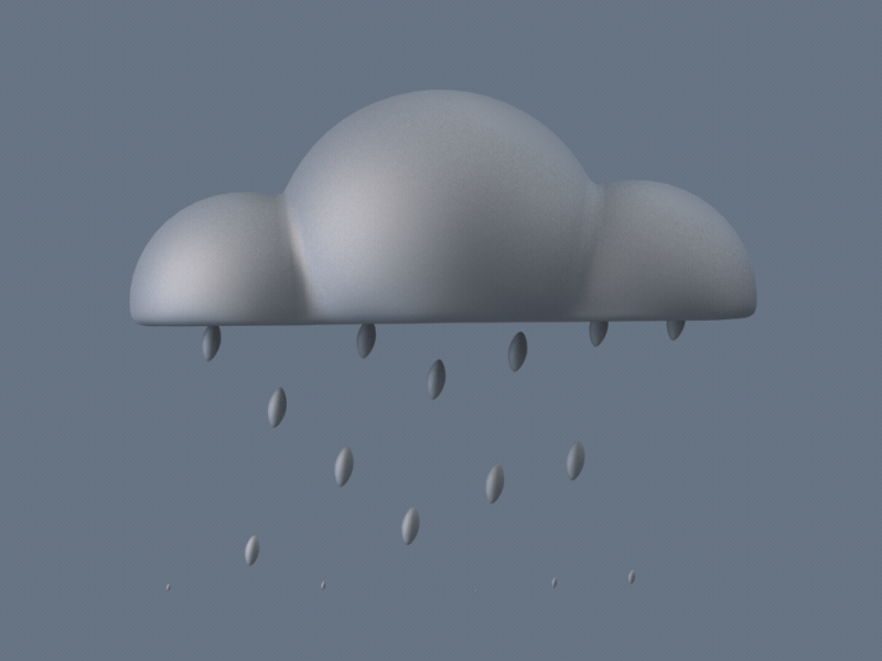 Rain Cloud 3d animation animated icon c4d cloud depressed loop motion graphics rain weather icon
