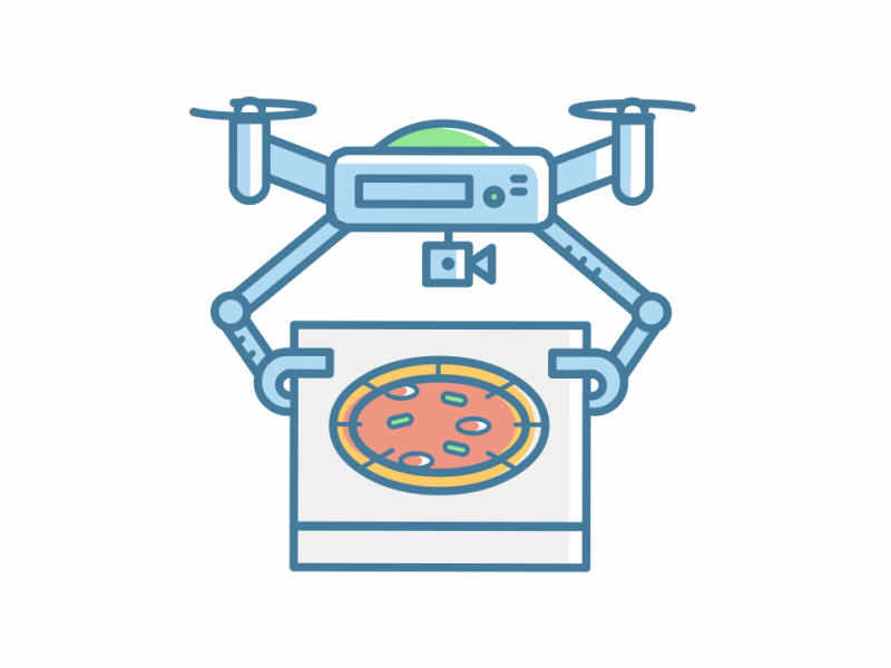 Exploozy Icons analytics animated icons automated car burger car drones explainer video gif motion graphics off set outline pizza