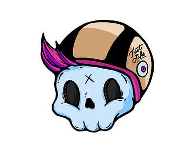 Fast Life bone dead icon illustration race skull