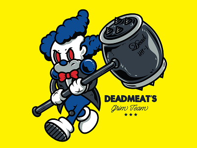 Grim Team's clown by Dead Meat adobe behance cintiq digitalart illustration illustrator intuous photoshop vector wacom