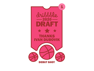 Dribbble Debut basketball debut design dribbble draft dribbble invitation illustration pink vector