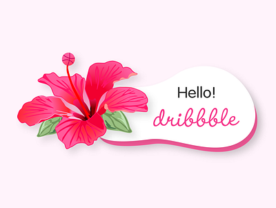 Hello! Dribbble debuts design dribble first shot flower illustration illustrator vector illustration