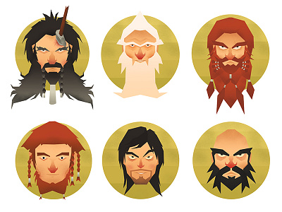 The Hobbit Portraits graphic design hobbit illustration
