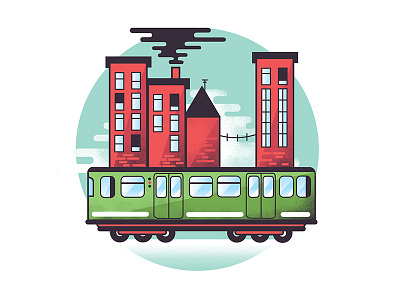 CTA Train, Red Eye Illustration chicago cta design illustration