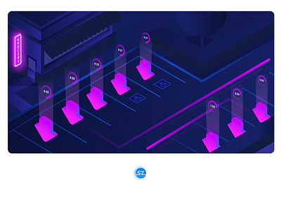 Parking data analytics design illustration vector