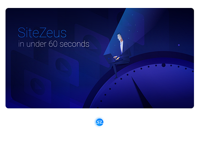 SiteZeus In under 60 seconds design illustration vector