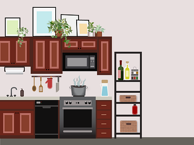 Kitchen Illustration design illustration interior design ui