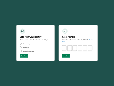 Two-factor authentication 2fa design fintech ui ux