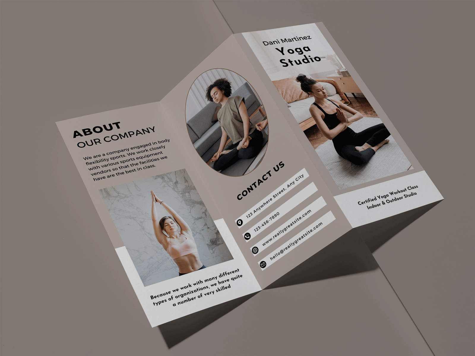 Professional Yoga Studio Trifold Brochure brochure trifold