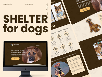 SHELTER FOR DOGS animals concept css html landing page shelter