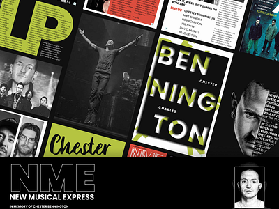 MAGAZINE NME LINKIN PARK CHESTER BENNINGTON art chester bennington concept creative design graphic design group linkin park magazine modern music page poster read ui uiux ux visual design