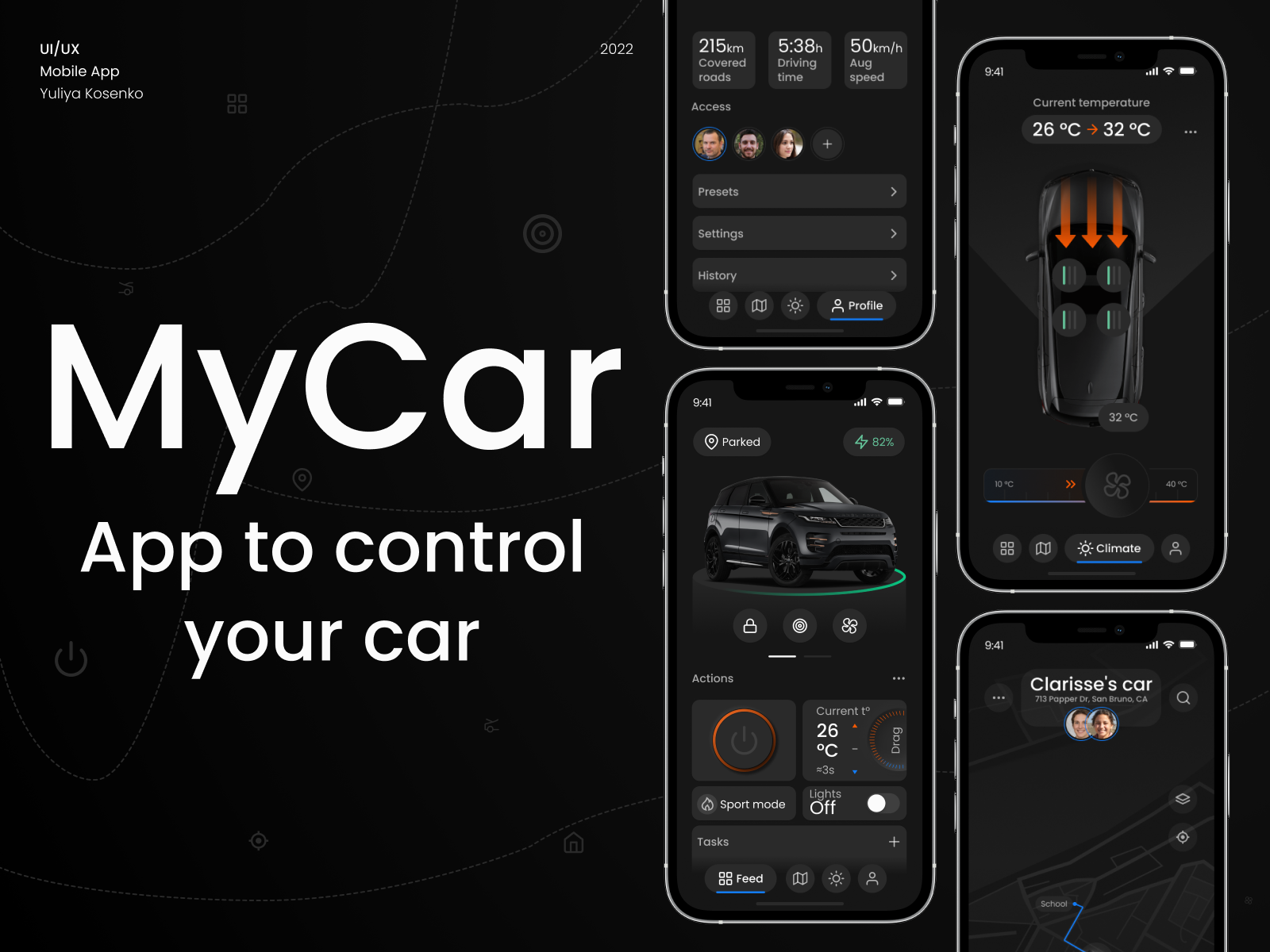 Mobile App MyCar by Yuliya Kosenko on Dribbble