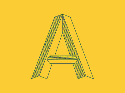 A Glyph A Day #27 3d a a glyph a day agad capital experimental font form glyph hipsta hipster letter lettering march project retro shading shape type type design typography