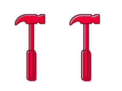 Hammer Time halftone hammer hardware icon illustration mono weight out of register outline overprint red tool vector