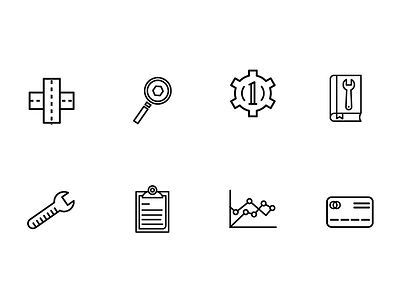 Cpo Icons Version 2 WIP book car cpo financing gear graph history icon inspection road service wrench