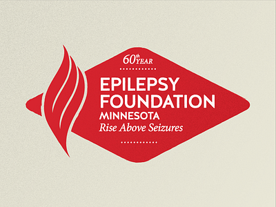60th Anniversary Logo 60th anniversary epilepsy flame foundation logo minnesota non profit red texture type