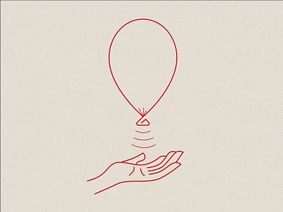 Balloon Launch balloon event float hand icon illustration line art monoweight red shape texture