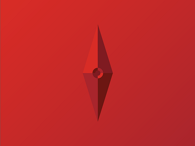 Don't run with pointy objects arrow compass diamond gem geometric icon jewel logo needle red sharp