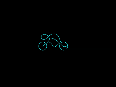 Cyclicon almost tron bicycle bike black blue cycle icon illustration line minimal motorcycle speed