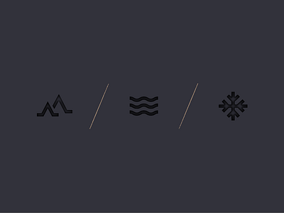 Terrain Icons icon iconography map mountain outdoor snow snowflake stamp thick lines water