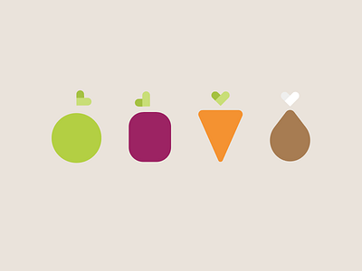 Food 'n stuff apple carrot chicken eggplant food geometric icon illustration meat turkey vegetables veggies