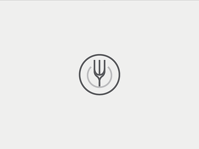 Fork you. branding food fork icon identity illustration meat monoline stamp utensil