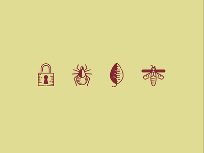 Nature Icons bug emerald ash borer icon illustration insect leaf lock privacy tick