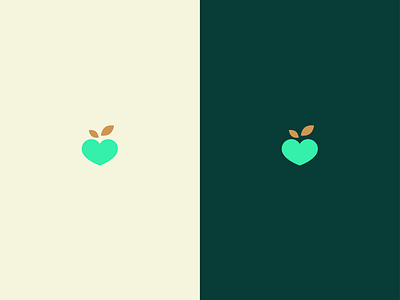 Heartfelt Fruit apple bronze food fruit green heart humanitarian icon illustration leaves logo mark