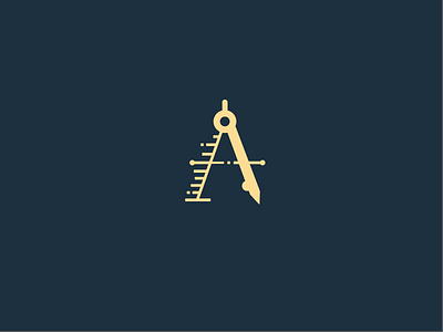 A Compass a architecture compass drafting drawing icon illustration letter motion shading