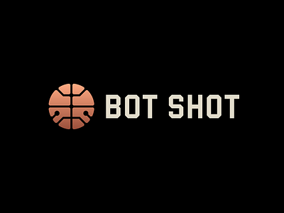 Bot Shot Logo basketball circuit copper icon logo logotype robot shot