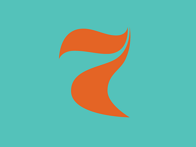 A Glyph A Day #10 7 70s a glyph a day agad glyph number numeral orange psychedelic teal type type design typography