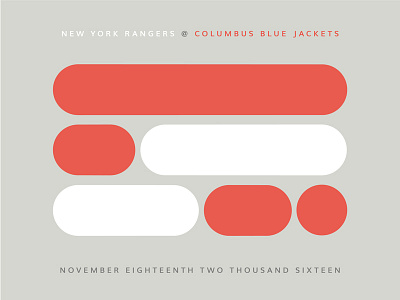 Blue Jackets Score: November 19, 2016 blue jackets columbus data data visualization hockey infographics minimal nhl score sports typography