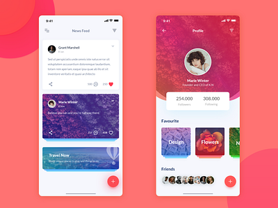 News Feed & Profile app ios newsfeed profile social