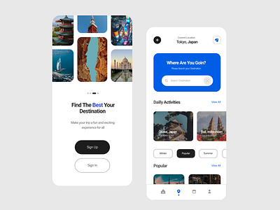 Travel Destination - UI/UX Mobile App application design graphic design mobile traveler ui uidesign uiux web design