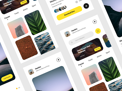 Wallpaper Application - UI/UX Mobile App application design graphic design mobile ui uidesign uiux ux wallpaper