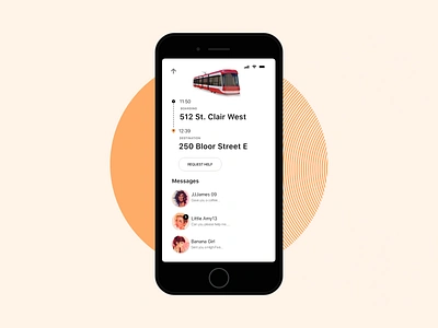 Commuto - Transit Mobile AR App [WIP] bus app clean gps ios metro mobile orange public transit public transport public transportation streetcar subway transit ttc uber ui userinterface