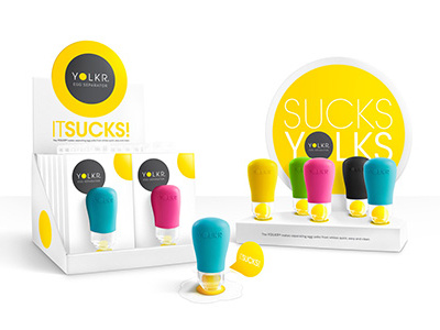 YOLKR - egg separator display egg kickstarter packaging pos yolkr