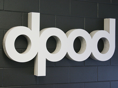 dpod wall signage cardboard packaging signage wall