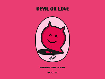 DEVIL OR LOVE 2d adobe illustrator art cartoon design graphic design illustration logo logotypes vector