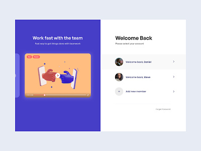 Login Card: Collaborative Works business card collaborative figma login login card teams ui uiux user interface ux welcome page works