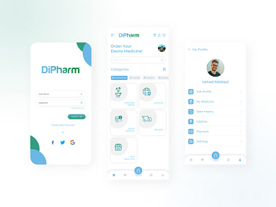 Dipharm App Ui Design app branding pharma ui user expriyance user interface ux